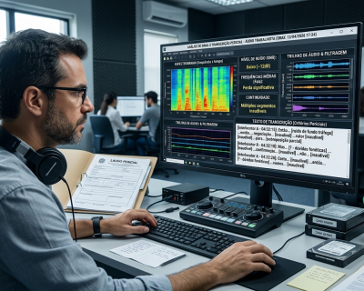 perícia de Transcrição de áudios de baixa qualidade